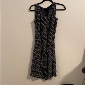 Madewell Blue Patterned Shift Dress With Belt